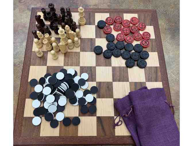 Mahoney handmade Chess with OCS checkers & Othello