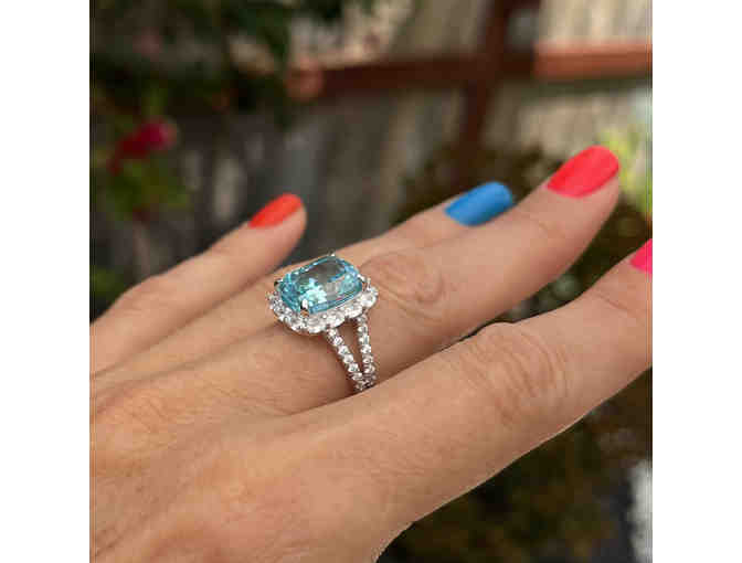 Aquamarine Allure: The Gangster's Glamour Cocktail Ring