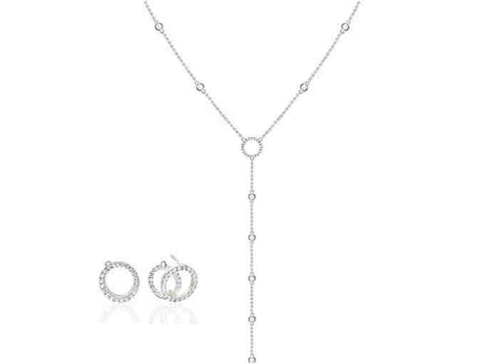 Lovely Lariat Necklace & Earrings Set in Platinum