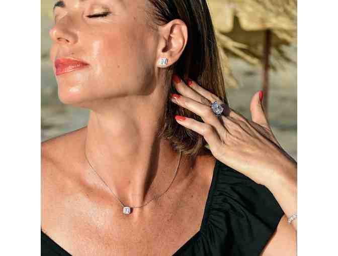 Modern Classic Necklace & Earrings Set in White Gold