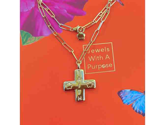 Santorini Faith Cross in Yellow Gold