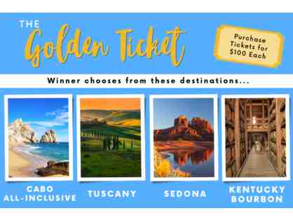 Golden Ticket Raffle for 1 of 4 Vacation Packages