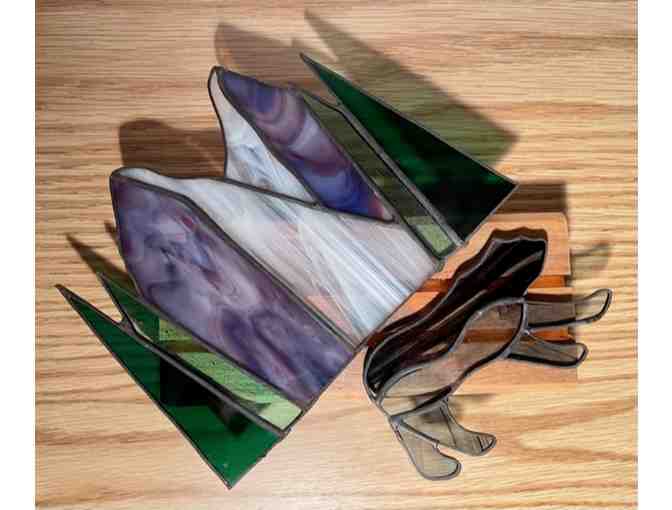 'Black Bear Crossing' Stained Glass