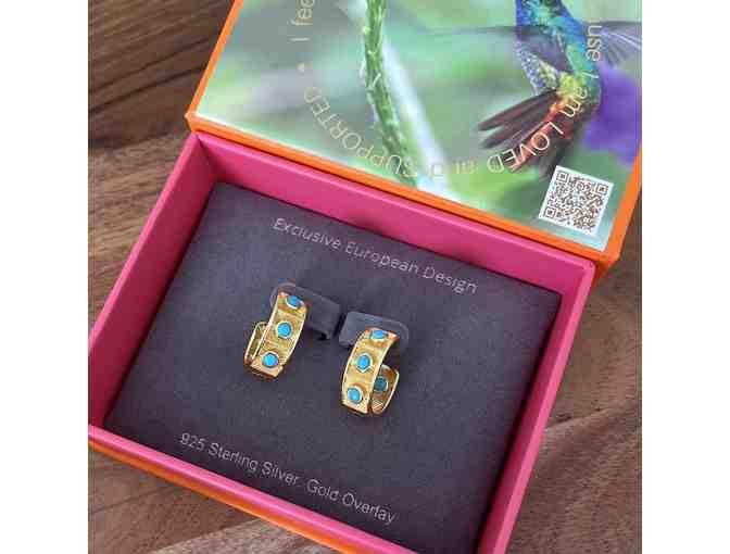 Santorini Faith Cross & Earrings Set in Yellow Gold