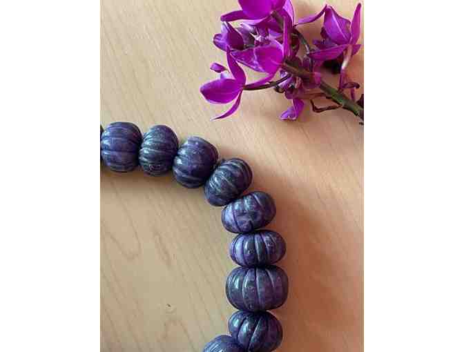 Dark Amethyst Large Bead Necklace, Remember Kauai