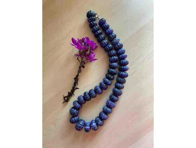 Dark Amethyst Large Bead Necklace, Remember Kauai