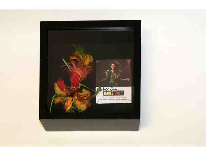 Hadestown Amber Gray stage-worn hair piece & full cast-signed Opening Night Playbill