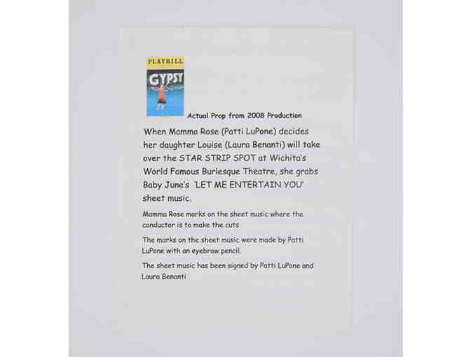 Patti LuPone and Laura Benanti-Signed Gypsy Musical Sheet Prop