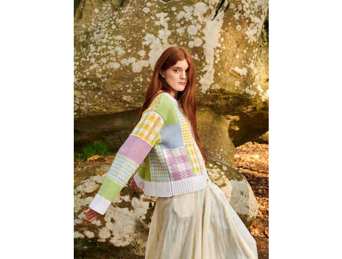 Patchwork Cardigan in Lime Multi by GiGi Knitwear - Photo 2