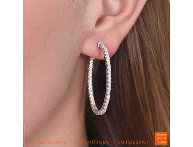 DAZZLE ALL DAY 1.5' Hoops in White Gold!