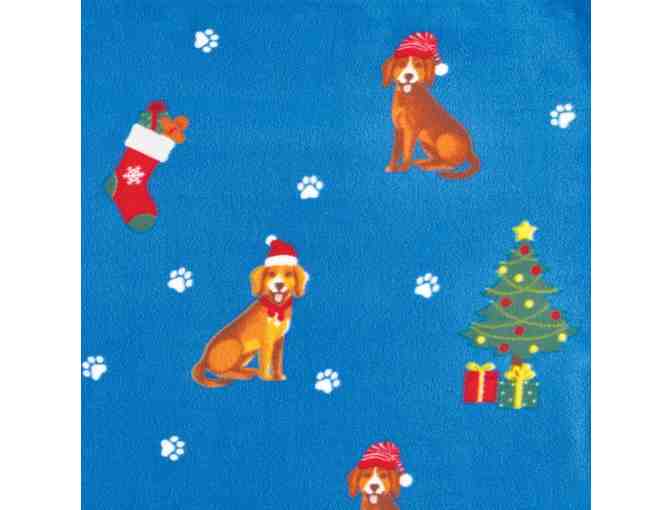 Christmas Dog Soft Fleece Zippered Cuddle Wrap Blanket - Photo 2