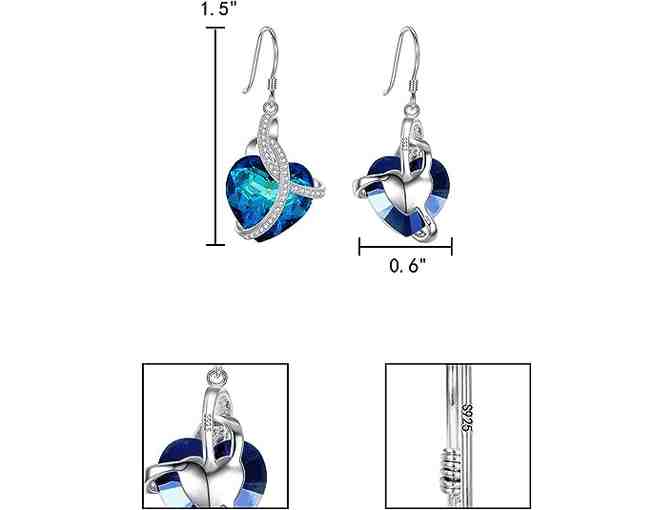 EleQueen 925 Sterling Silver Courageous Heart Earrings