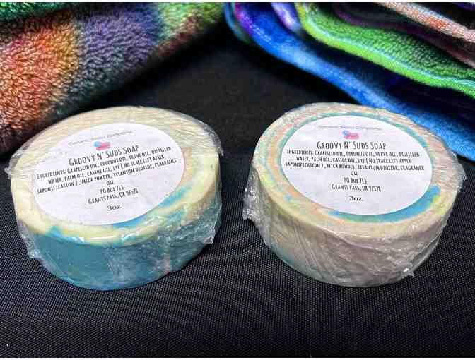 Totally Groovy Tie Dyed Towels and Soap Set #1