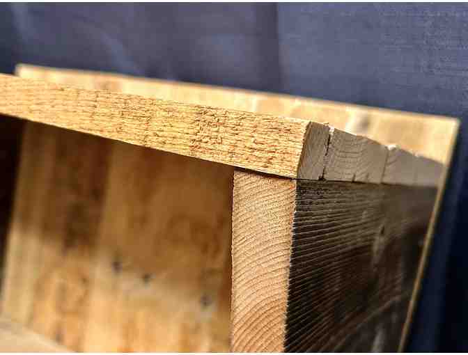 Wooden Motorcycle Equipment Shelf with Hooks