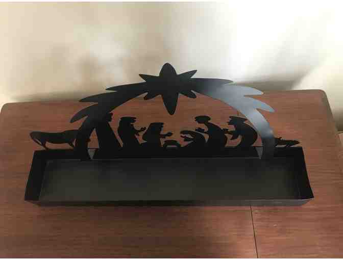 Metal Nativity with Candle Holder