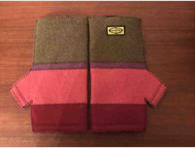 Woolflower Black Flower Fingerless Gloves and Plum-Full Hat