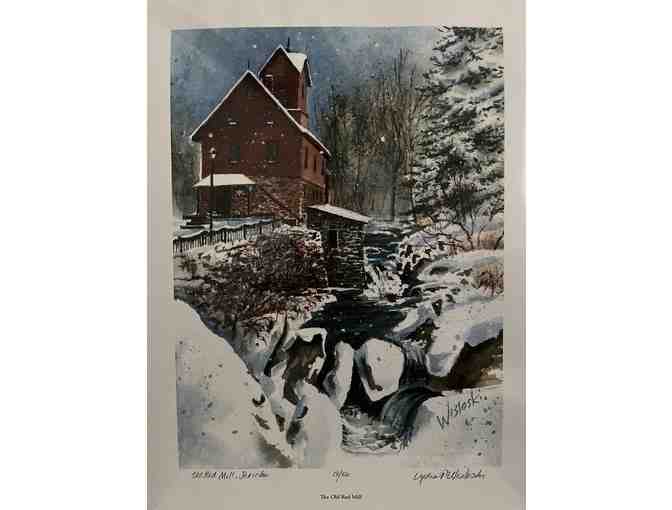 Old Red Mill in Jericho, Vermont - Print of Original Lydia Wisloski Watercolor Painting