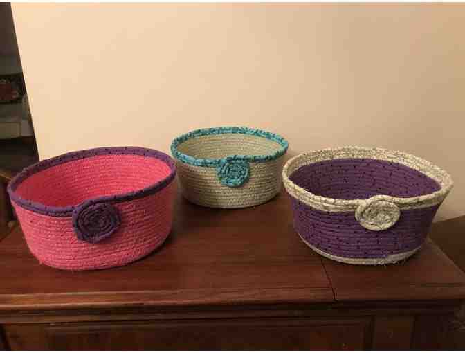 Fabric Wrapped Rope Basket