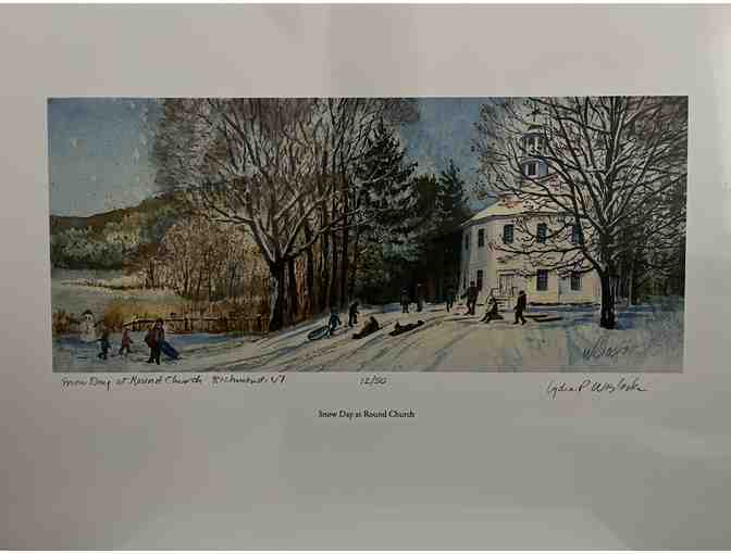 Round Church in Richmond, Vermont - Print of Original Lydia Wisloski Watercolor Painting