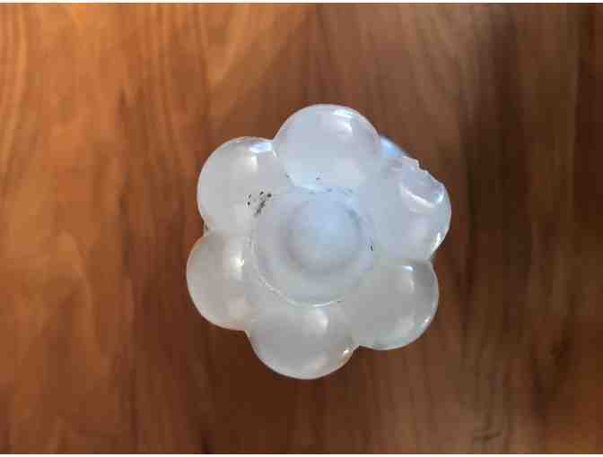 1840s Clambroth Boston & Sandwich Glass Petal & Loop Candlestick