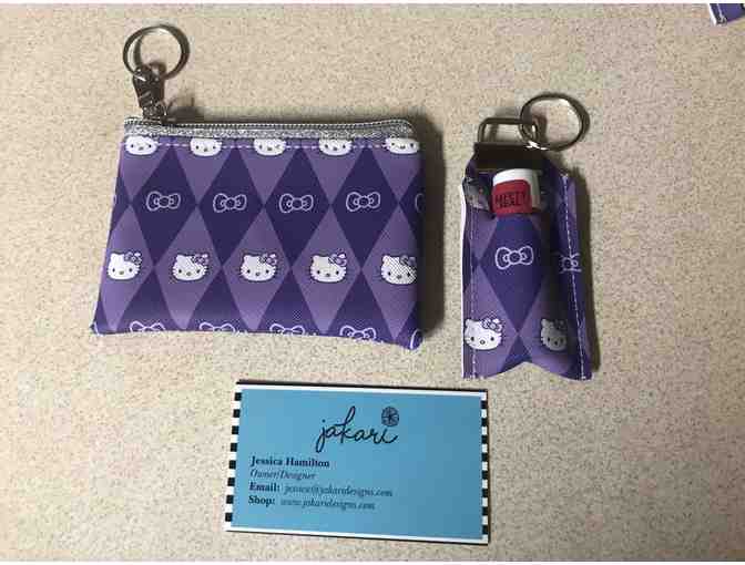 Hello Kitty Key Chain Wallet with Matching Chap Stick Holder