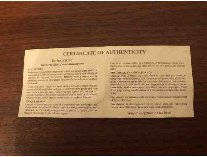 Boleslawiec (Polish) Pottery - Peacock pattern