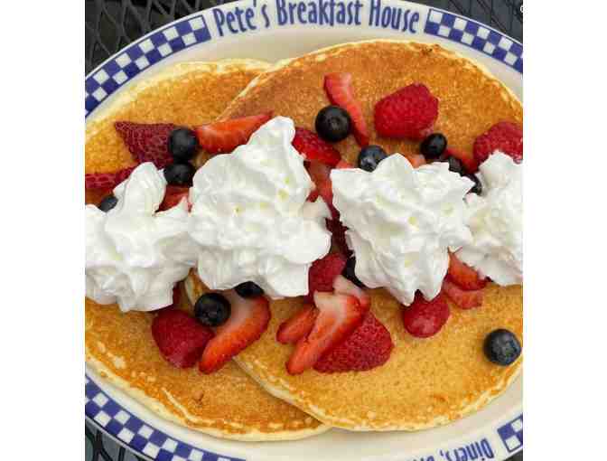 Three $40 gift certificates to Pete's Breakfast House