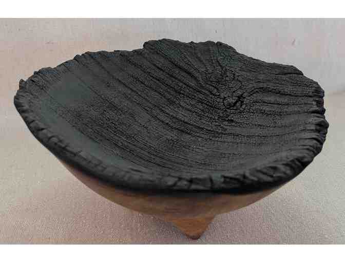 Turned Wood Bowl with Feet Made from Reclaimed Wood from the Baldwin Home Museum