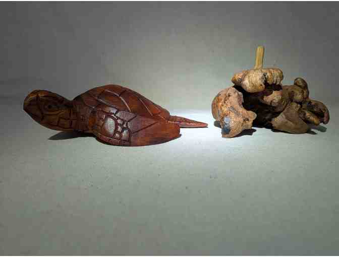 Carved Wood Honu on Stand