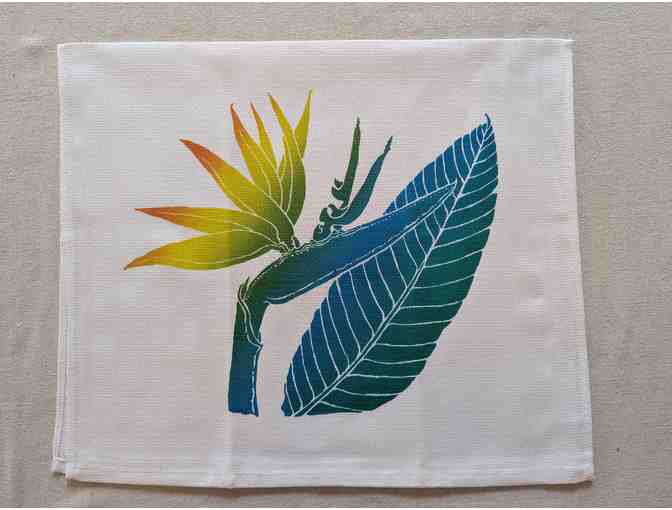 Set of Four (4) Tropical Floral Accent Towels