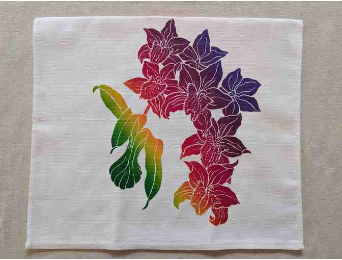 Set of Four (4) Tropical Floral Accent Towels
