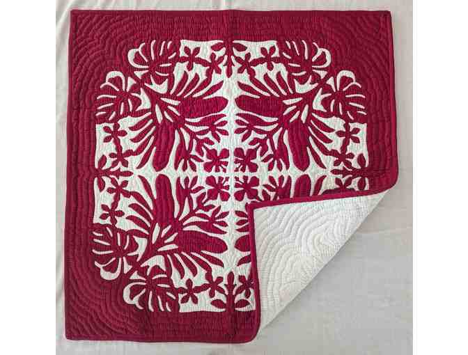 Floral Red Hawaiian Quilt