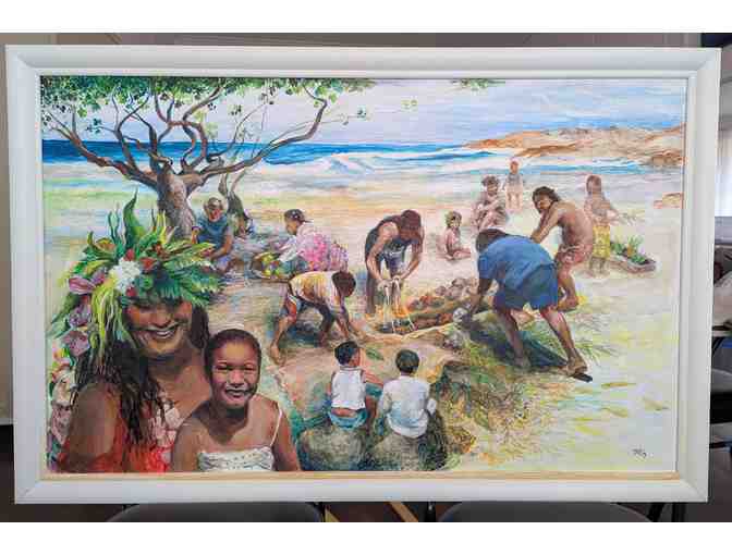 'Beach Imu' Oil Painting by Dorothy Oppenheimer