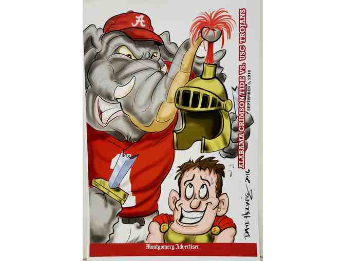 Alabama Crimson Tide Collector's Ad Posters by artist Dave Helvig: set of 12 / signed