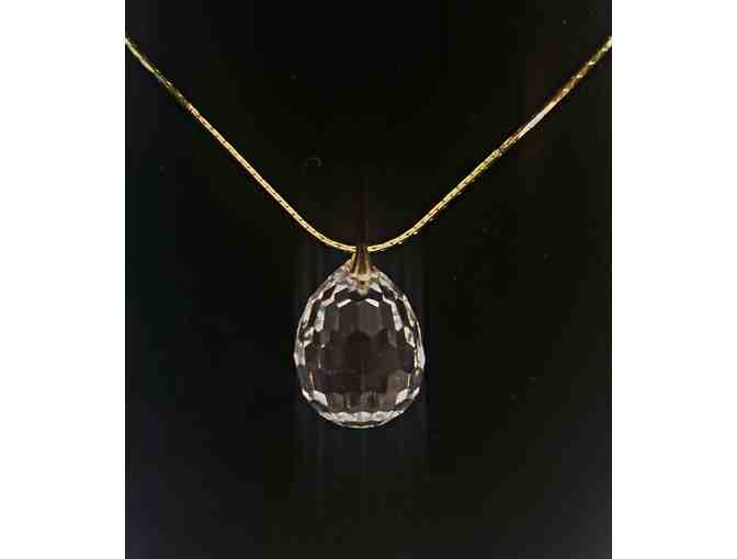 Necklace Faceted Crystal on Chain