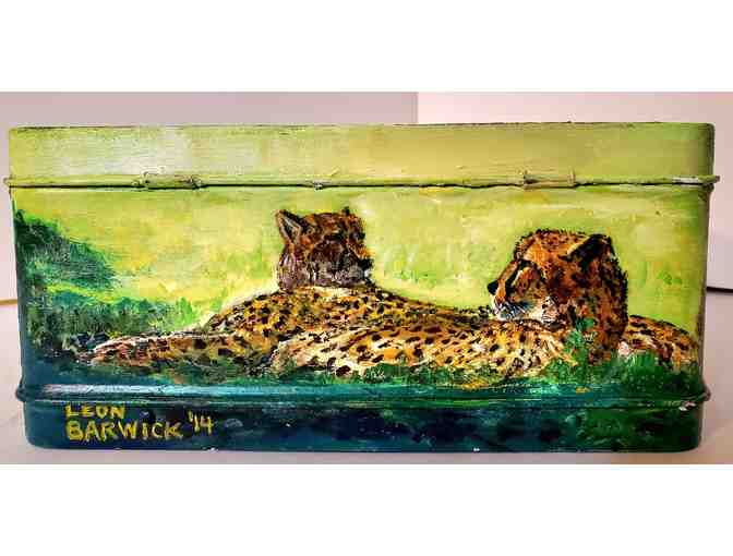 One-of-a-Kind, Hand-painted Lunch Box by Leon Barwick -- Exquisite Collectible.