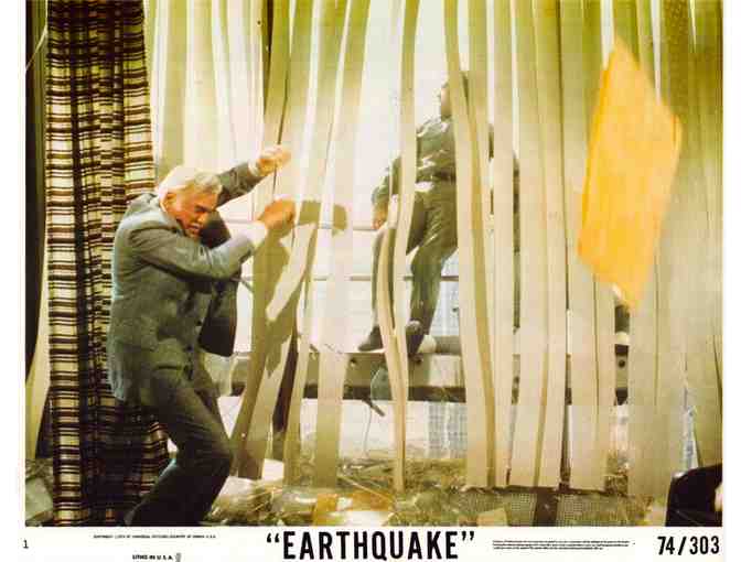 EARTHQUAKE, 1974, cards and stills, Charlton Heston