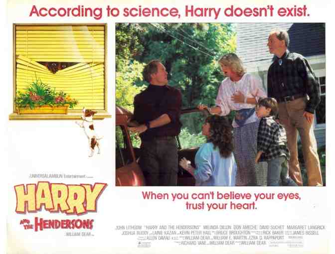 HARRY AND THE HENDERSONS, 1987, lobby card set, John Lithgow, Melinda Dillon