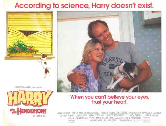 HARRY AND THE HENDERSONS, 1987, lobby card set, John Lithgow, Melinda Dillon