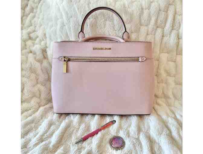 Pretty in Pink Michael Kohrs Hailee Purse w Sparkle Pen and Table Hook - Photo 1