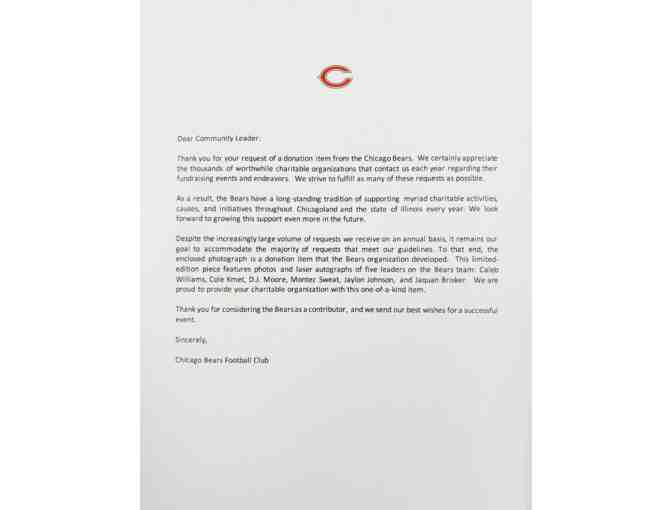 2024 Chicago Bears Limited-Edition Laser Autograph Photo