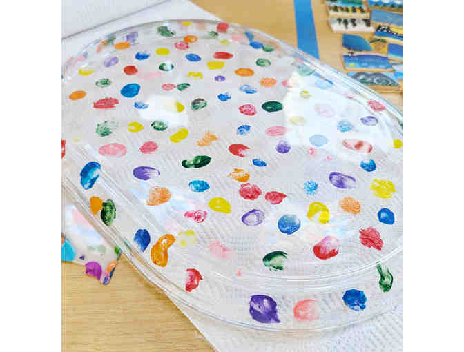 Kindergarten Art Project: Groovy Painted Glass Platter