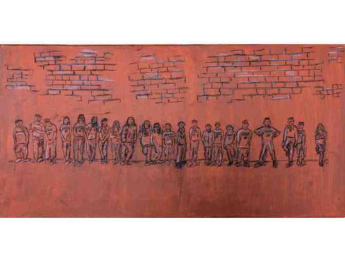 5th Grade Art Project: 'Contour Line Class' Portrait on Canvas