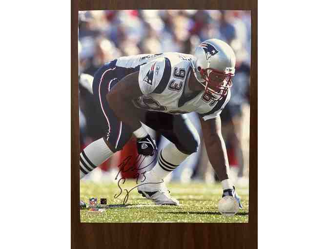 BUNDLE: Tedy Bruschi Silver Mini Helmet and Richard Seymour Autographed Photo