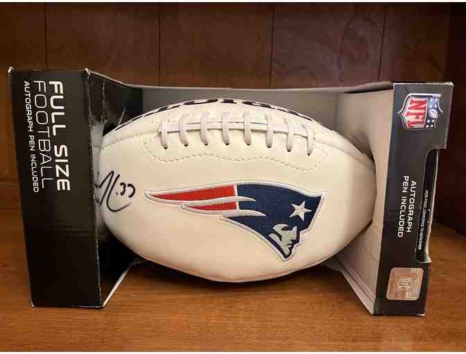 BUNDLE: Rodney Harrison Football and Stephen Gostkowski Blue Baseball Hat