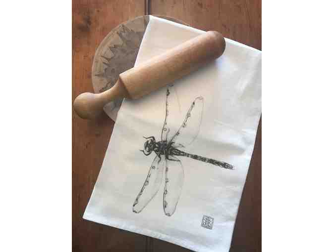 Jennie Blue - Set of 2 Tea Towels Heron & Dragonfly