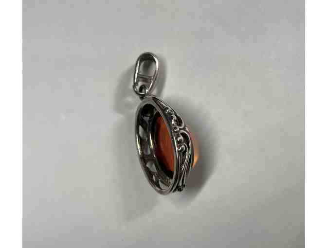 Yellow Amber Pendant set in Sterling Silver