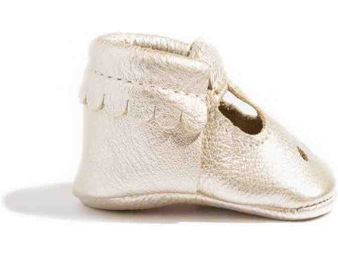 Freshly Picked MINI SOLE Kids MARY JANE MOCCASIN IN PLATINUM - Size 5