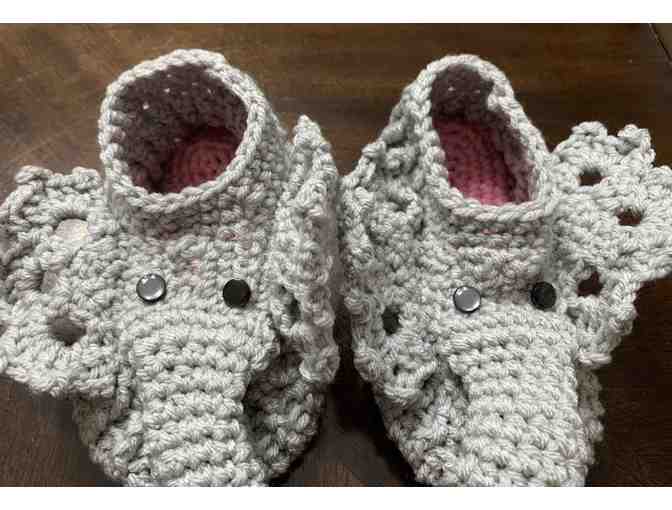 Crocheted Child's Slippers - Elephant