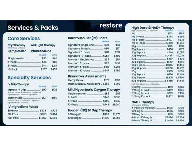 $360.00 Gift Card to Restore Hyper Wellness - Photo 4
